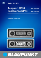 Blaupunkt Casablanca-MP-54 - Owners Manual